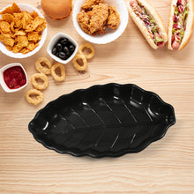 8233 Invitation Round Ceramic Snacks Bowl With Plastic Leaf Shape Serving Platter Portable Lightweight Breakfast Serving Bowl  Ideal For Rice Pasta Desserts Home  Kitchen Serving Bowl  Platter (8 Pcs Set)