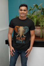 Hear The Roar Elephant Design T-Shirt, 100% Cotton,