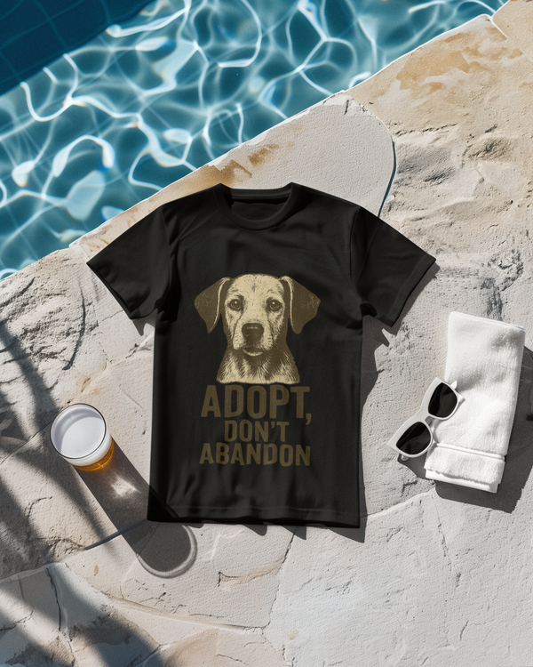 Dog Adoption Awareness, 100% Cotton Round Neck T-Shirt for Men