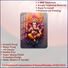 LORD GANESHA multi color High-Definition Acrylic Photo Frame, Wall-Mounted, Frameless Design, Perfect for Anniversaries, Birthdays, and Special Moments, Unique Gift Idea