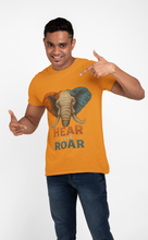 Hear The Roar Elephant Design T-Shirt, 100% Cotton,