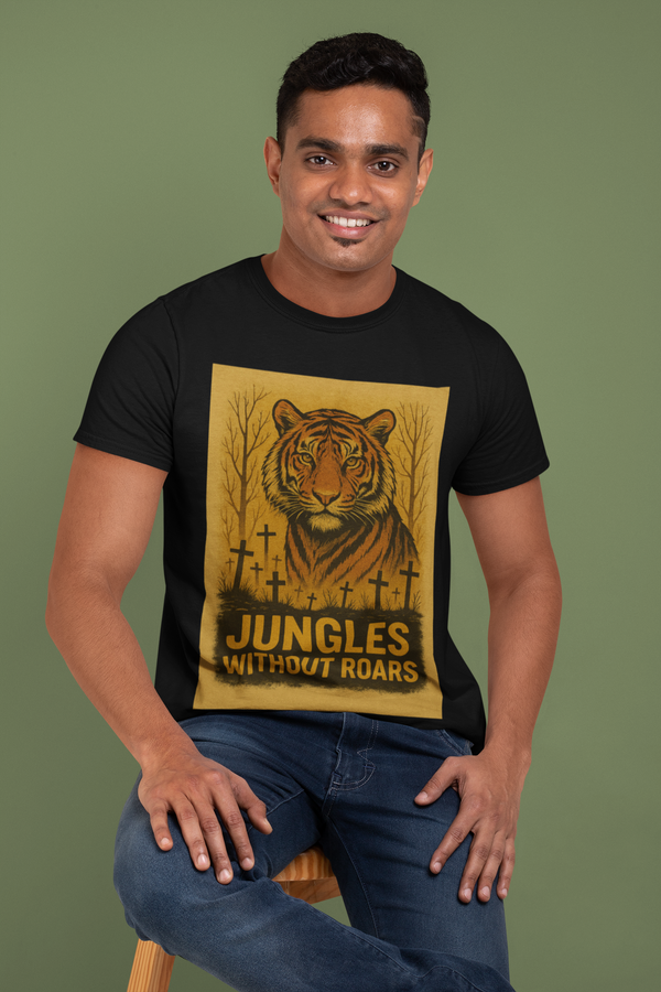 Men's Cotton Round Neck T-Shirt-Jungles Without Roars