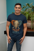 Hear The Roar Elephant Design T-Shirt, 100% Cotton,