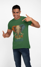 Hear The Roar Elephant Design T-Shirt, 100% Cotton,