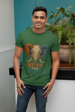 Hear The Roar Elephant Design T-Shirt, 100% Cotton,