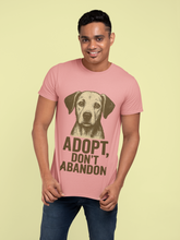 Dog Adoption Awareness, 100% Cotton Round Neck T-Shirt for Men