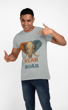 Hear The Roar Elephant Design T-Shirt, 100% Cotton,