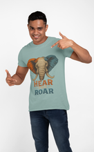Hear The Roar Elephant Design T-Shirt, 100% Cotton,