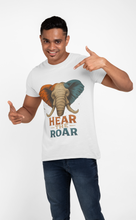 Hear The Roar Elephant Design T-Shirt, 100% Cotton,