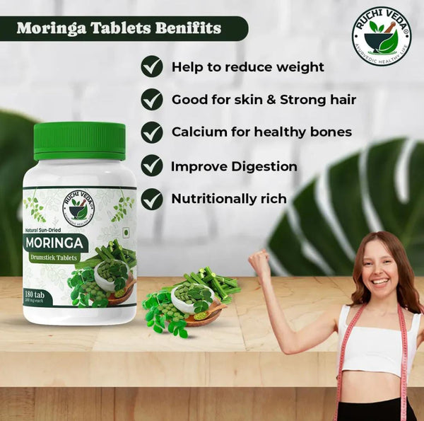 NAMHA INNOVATIVES / RUCHIVEDA / Moringa Drumstick tablet 180 - Nutrient-Rich Miracle Green Superfood