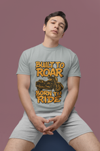 Motorcycle Enthusiast 100% Cotton T-Shirt, Built to Roar Born to Ride Design,