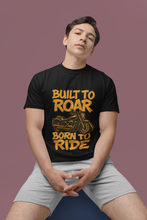 Motorcycle Enthusiast 100% Cotton T-Shirt, Built to Roar Born to Ride Design,