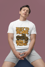 Motorcycle Enthusiast 100% Cotton T-Shirt, Built to Roar Born to Ride Design,