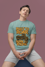 Motorcycle Enthusiast 100% Cotton T-Shirt, Built to Roar Born to Ride Design,
