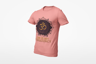 Om is My Frequency Spiritual T-Shirt, 100 % Cotton, Round Neck