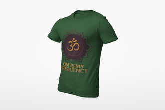 Om is My Frequency Spiritual T-Shirt, 100 % Cotton, Round Neck