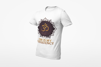 Om is My Frequency Spiritual T-Shirt, 100 % Cotton, Round Neck