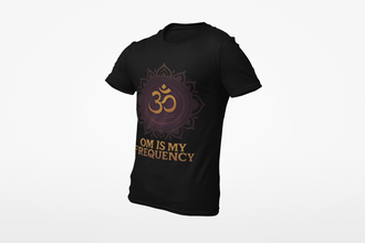 Om is My Frequency Spiritual T-Shirt, 100 % Cotton, Round Neck