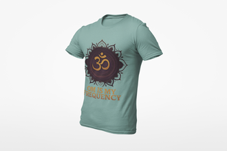 Om is My Frequency Spiritual T-Shirt, 100 % Cotton, Round Neck