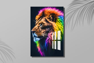 Colourful Lion, High-Definition Acrylic Photo Frame, Wall-Mounted, Frameless Design, Perfect for Anniversaries, Birthdays, and Special Moments, Unique Gift Idea