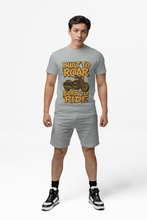 Motorcycle Enthusiast 100% Cotton T-Shirt, Built to Roar Born to Ride Design,