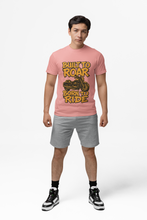 Motorcycle Enthusiast 100% Cotton T-Shirt, Built to Roar Born to Ride Design,
