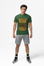 Motorcycle Enthusiast 100% Cotton T-Shirt, Built to Roar Born to Ride Design,