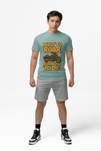 Motorcycle Enthusiast 100% Cotton T-Shirt, Built to Roar Born to Ride Design,