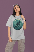Person wearing a t-shirt with 'Find Your Peace' graphic design on a purple background