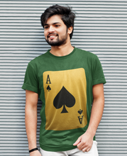 Ace of Spades Playing Card T-Shirt, Round Neck, 100% Cotton,