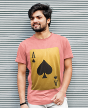 Ace of Spades Playing Card T-Shirt, Round Neck, 100% Cotton,