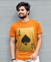 Ace of Spades Playing Card T-Shirt, Round Neck, 100% Cotton,