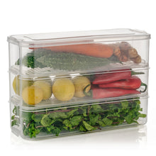 5595 3 Fridge Storage Container Fridge Organizer With Lid Stackable Fridge Storage Containers Plastic Freezer Storage Containers For Fish Meat Vegetables Fruits Pack Of 3pcs 1500ml Approx