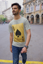 Ace of Spades Playing Card T-Shirt, Round Neck, 100% Cotton,