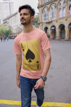 Ace of Spades Playing Card T-Shirt, Round Neck, 100% Cotton,