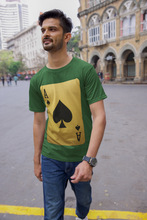 Ace of Spades Playing Card T-Shirt, Round Neck, 100% Cotton,