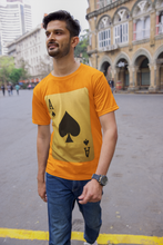 Ace of Spades Playing Card T-Shirt, Round Neck, 100% Cotton,