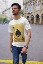 Ace of Spades Playing Card T-Shirt, Round Neck, 100% Cotton,