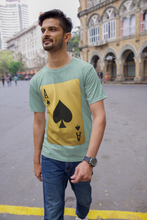 Ace of Spades Playing Card T-Shirt, Round Neck, 100% Cotton,