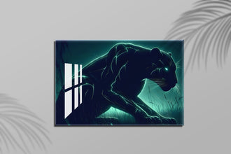 Glowing Panther, High-Definition Acrylic Photo Frame, Wall-Mounted, Frameless Design, Perfect for Anniversaries, Birthdays, and Special Moments, Unique Gift Idea