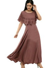 Women Solid Brown Maxi Dress