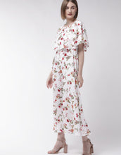 Women White Cape Sleeve Maxi Dress