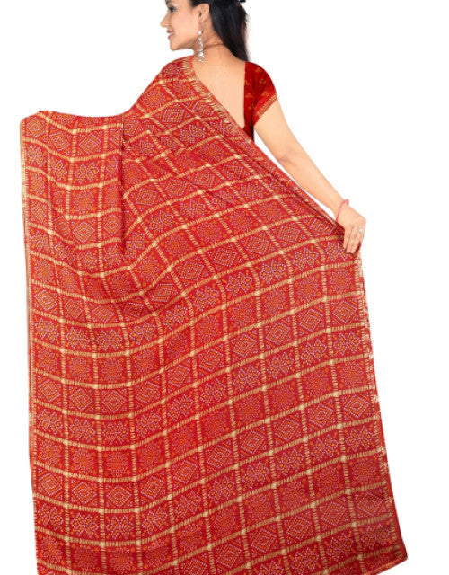 Women's Georgette Designer Bandhani Saree